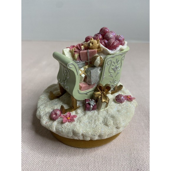 Christmas sleigh candle topper Round Multicolored W/ Sparkles. - Picture 7 of 7